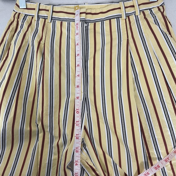 Jil Sander Yellow Striped Wide Leg Pleated Pants - Picture 9 of 10